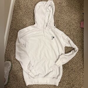 Gymshark White Sweat Active Hoodie with Black Logo